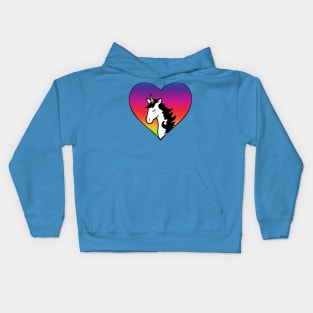 Unicorn Rainbow Pride Heart Kids Hoodie